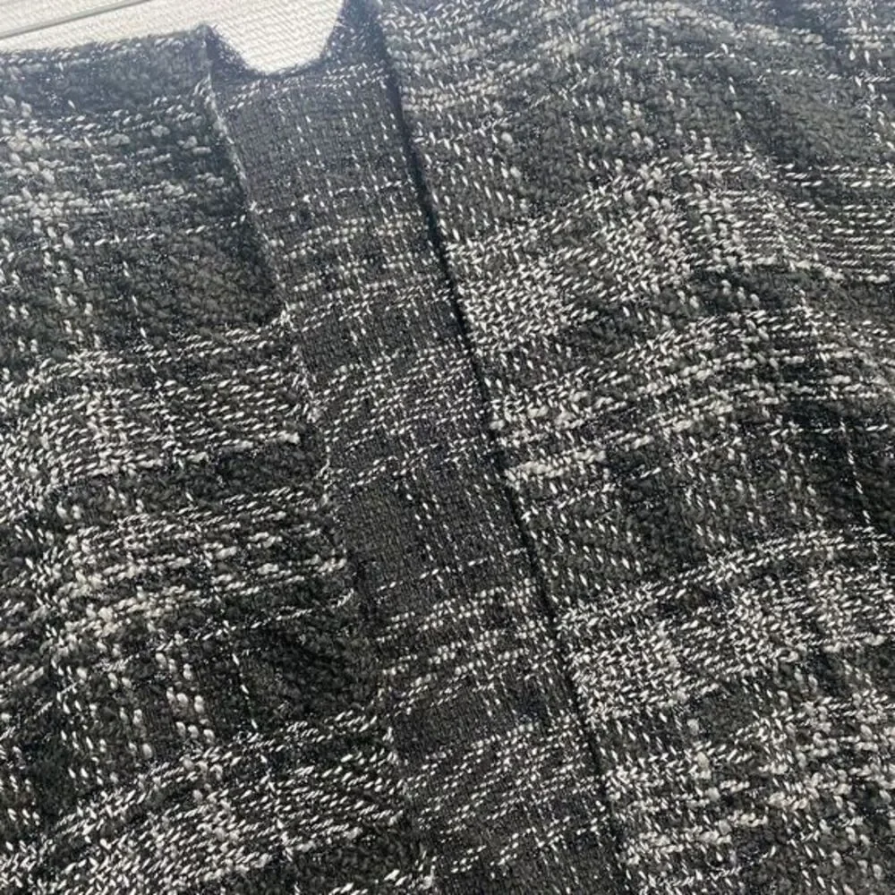 Women's‎ Black Grey  Knit Winter Shawl Blanket Wrap Fringe Warm Casual Comfort